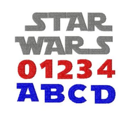 Star Wars Embroidery Font Instant Download PES Format - Etsy