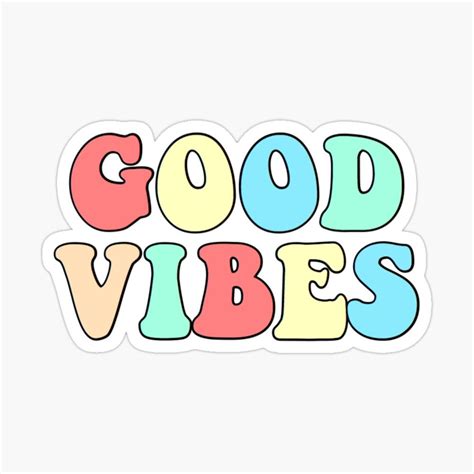 "GOOD VIBES pastel sticker" Sticker for Sale by katie-erickson | Happy ...