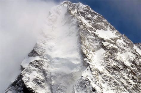 01 Clouds Still Cover K2 North Face Early Afternoon From K2 North Face Intermediate Base Camp 4462m