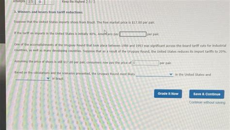 Solved 3. Winners and losers from tariff reductions Suppose | Chegg.com