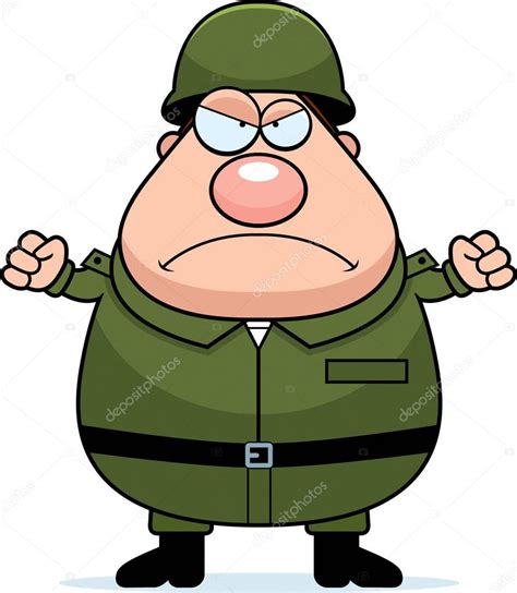 Cartoon Angry Soldier — Stock Vector © cthoman #134020240