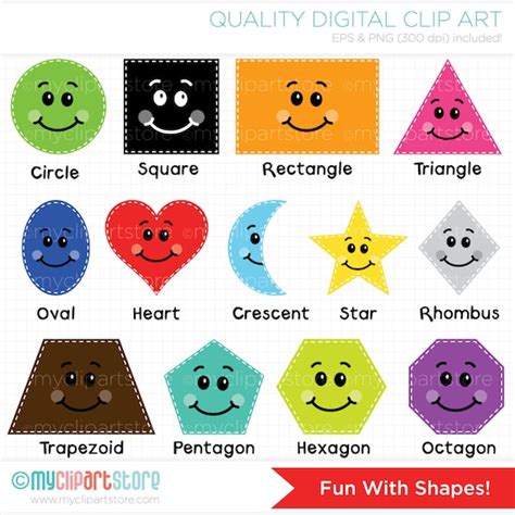 Fun With Shapes Educational / Teachers Clip Art by MyClipArtStore