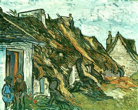 Thatched Cottages in Chaponval, Auvers-sur-Oise - Vincent van Gogh ...