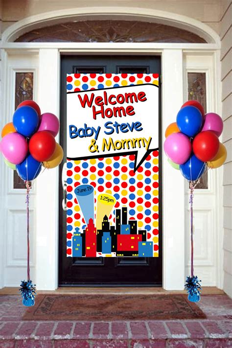 Welcome Home Baby Door Banner, Personalized Baby Boy Party Banner, It's a Boy Welcome Banner ...