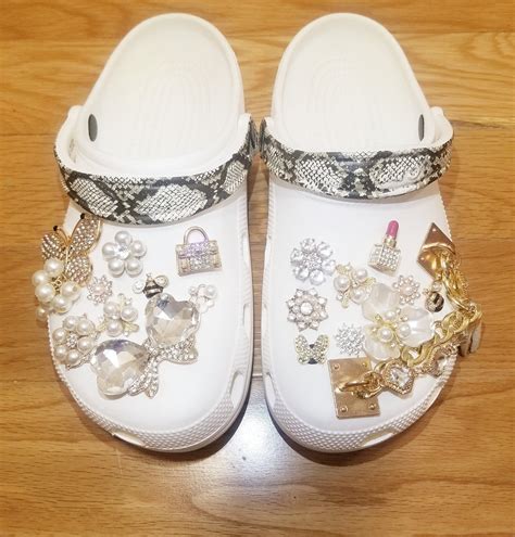 Custom Crocs with Full Luxury Bling Charms & Shoe Chain and | Etsy