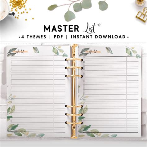 Master List - World of Printables