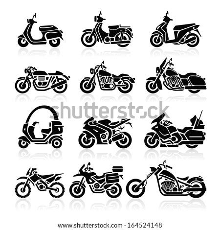 Motorcycle Icons Set Vector Illustration Stock Vector 164524148 ...