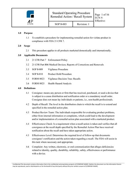 Remedial Action - Recall Procedure