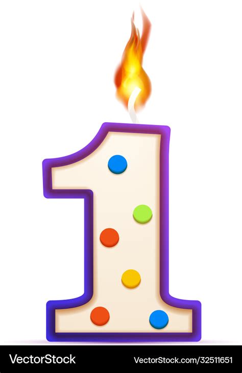 One year anniversary 1 number shaped birthday Vector Image