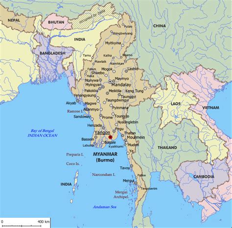 Maps Of Myanmar - TravelsFinders.Com