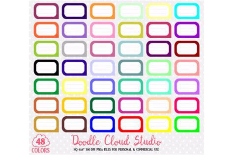 48 Colorful Labels Clipart Label | Education Illustrations ~ Creative Market