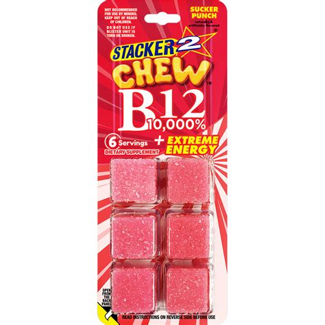 Stacker2 Chew Gummies: B12 10,000%