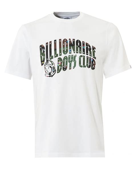 Billionaire Boys Club Mens Camo Logo T-Shirt, Short Sleeve White Tee