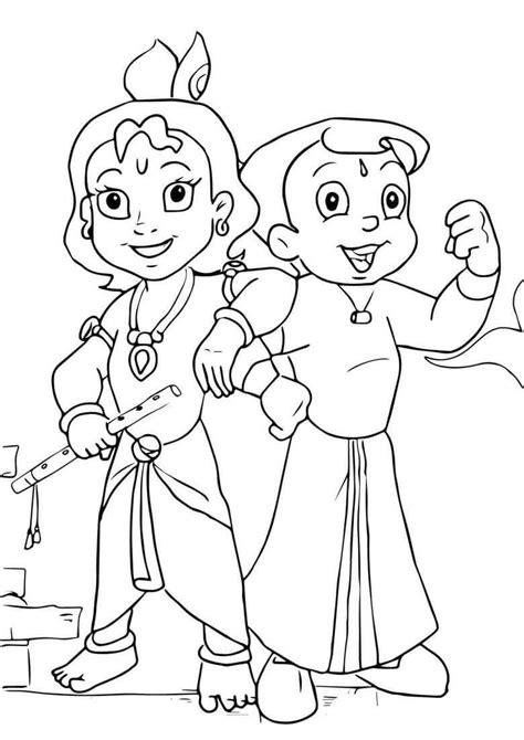 Chhota Bheem And Krishna coloring page - Download, Print or Color Online for Free