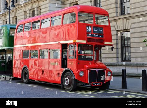 Iconic British doubledecker Routemaster red bus in London, England ...