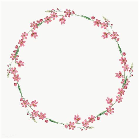 Beautiful Pink Floral Frame | Round Mixed Flowers