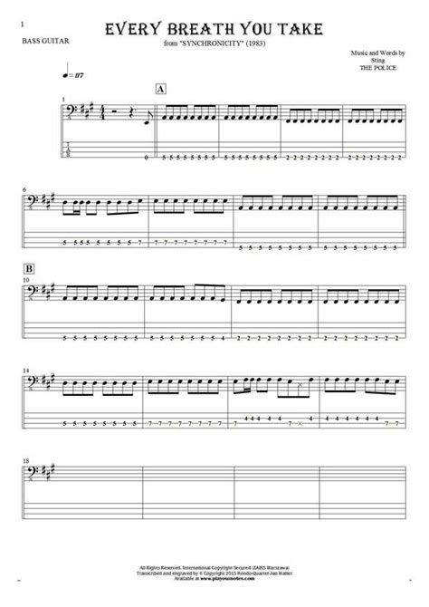 Every Breath You Take Guitar Chords - Sheet and Chords Collection