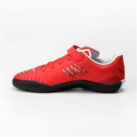 Kids' Indoor Soccer Shoes - Ginka 500 Red/Black - fluo electric red ...