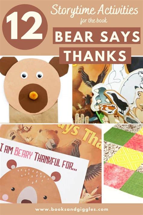 Thanksgiving Activities For Kids Based On Bear Says Thanks