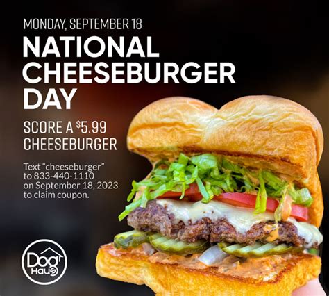 National Cheeseburger Day 2023 in the US - National Deals (Sept 18)