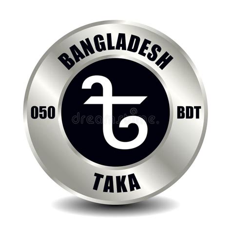 Taka Bangladesh Currency Symbol Icon With Black Background. Stock ...