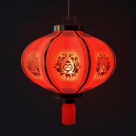 Premium Photo | There is a red lantern hanging from a black ceiling generative ai