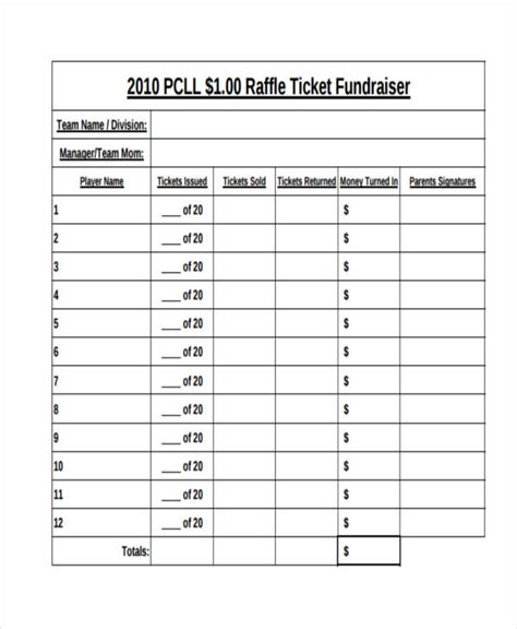 Numbered Raffle Ticket Template | PDF Template