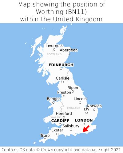 Where is Worthing? Worthing on a map