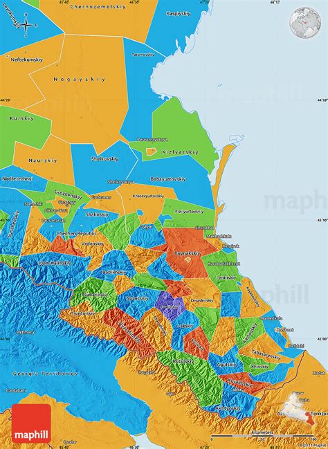 Political Map of Republic of Dagestan