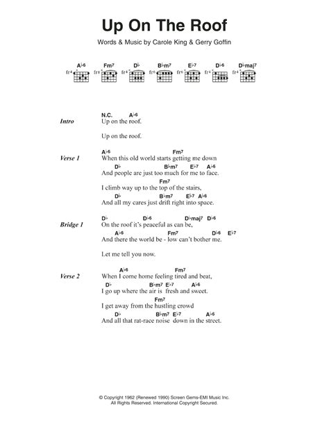 Up On The Roof by The Drifters - Guitar Chords/Lyrics - Guitar Instructor