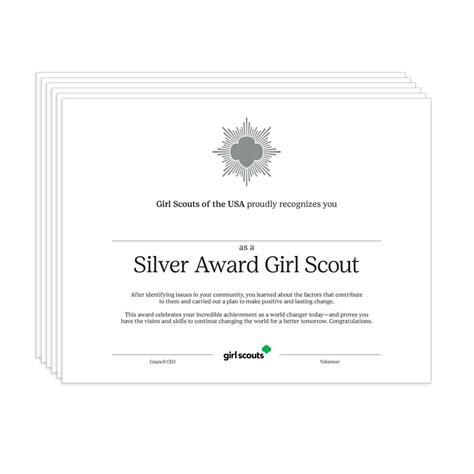 SILVER AWARD CERTIFICATE-Single – GSSEM Curbside