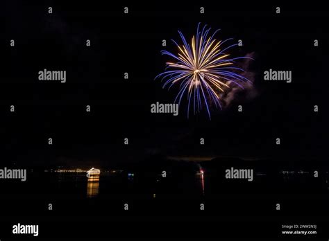 Fireworks by Lake Toya Stock Photo - Alamy