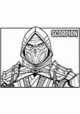 Scorpion Mortal Kombat Coloring Page sketch template