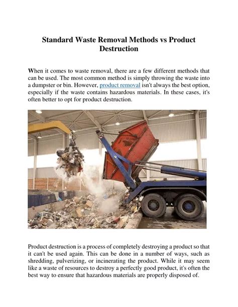 PPT - Standard Waste Removal Methods vs Product Destruction PowerPoint ...