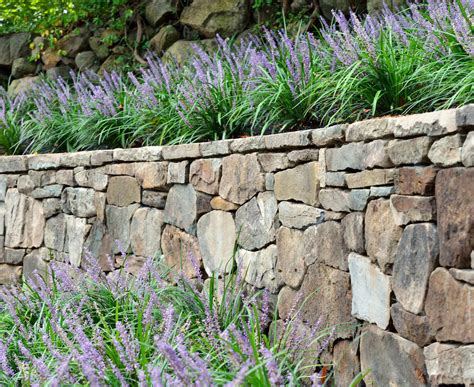 Dry Stack Stone Wall Landscape Architecture Belmont, MA - Contemporary ...