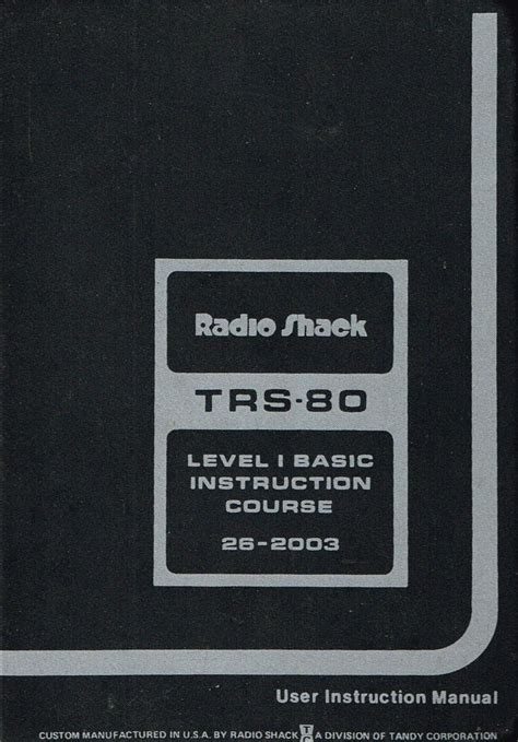 TRS-80 Level 1 Basic Instruction Course - Software - Computing History