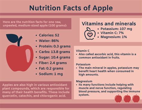 Nutrition Facts of Apple Infographic - Visual Paradigm Blog