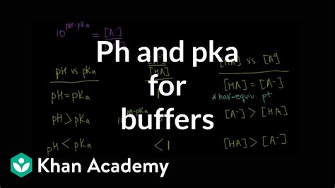 pH and pKa relationship for buffers | Chemistry | Khan Academy - YouTube