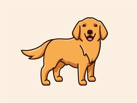 Golden Retriever | Golden retriever cartoon, Golden retriever drawing, Golden retriever wallpaper