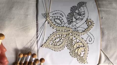 Bobbin Lace making Butterfly patterns - YouTube