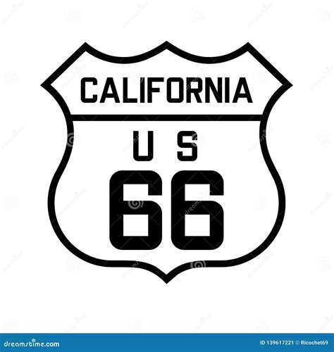 California Us Route 66 Sign Editorial Photo - Illustration of freeway ...