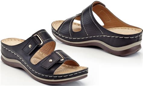 Women's Slip-On Comfort Sandals in Wide Width | Groupon