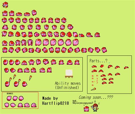 Artist Kirby GBA style sprite sheet by Hartflip0218 on DeviantArt