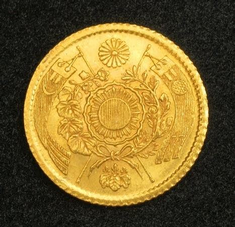 Japanese Gold Coins One Yen Gold Coin of 1871 Meiji Period|World ...