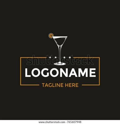 Cocktail Glass Logo Design Stock Vector (Royalty Free) 765607948