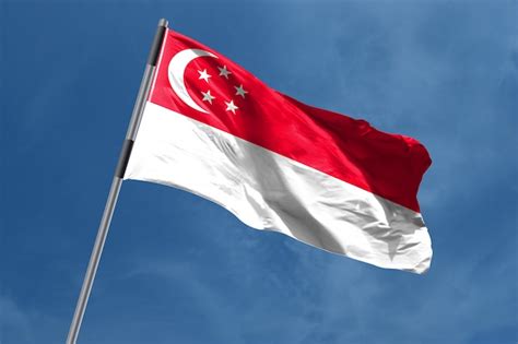 Premium Photo | Singapore Flag waving