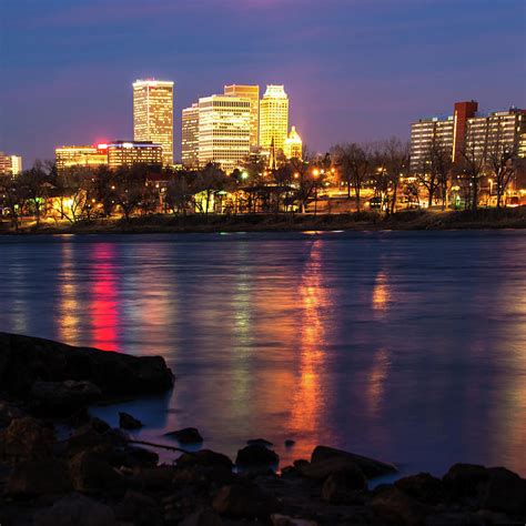 Tulsa Oklahoma City Skyline Reflections - Color Photograph by Gregory ...