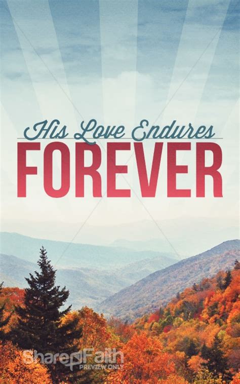 His Love Endures Forever Ministy Bulletin | Harvest Fall Church Bulletin Covers