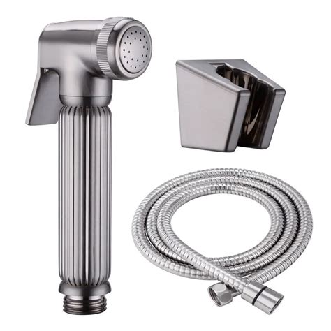 Brushed Nickel brass Toilet Handheld Bidet Sprayer with Hose and ...