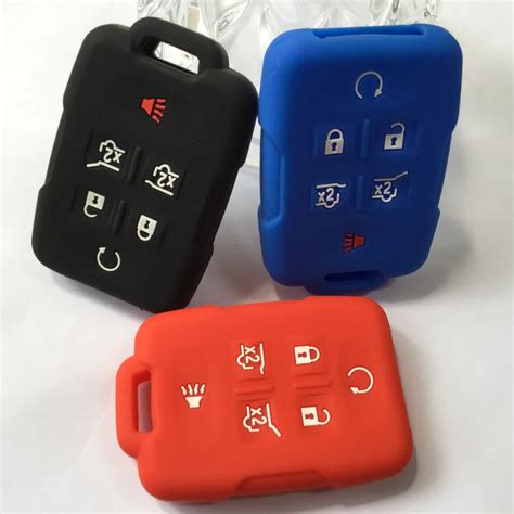 Silicone Rubber Cover Key Case Bag For Chevrolet Tahoe Suburban GMC Yukon Chevy FOB Case For GM ...